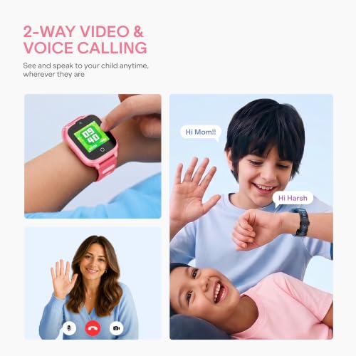 boAt Sailor Nav Kids Smartwatch with 2-Way Video & Voice Calling, Real Time Location Monitoring via Google Maps, Geofencing, 4G SIM Compatible, Parental Control, SOS, Smartwatch for girls (Fairy Pink)