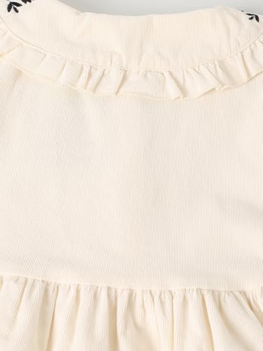 Max Girls Solid Woven Dress (Ivory_3-4 Y)