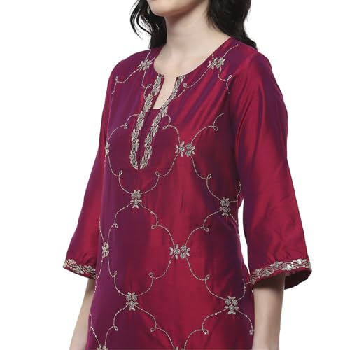 Rangriti Women Purple Viscose Straight Kurta Set_42