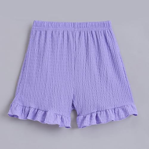 Hopscotch Girls Sleeveless Embellished Lavender Color Short set (3-4 Years)