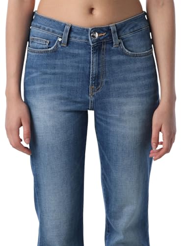 ONLY Women's Solid Flared Fit Blue Jeans