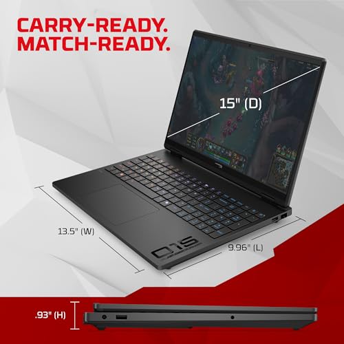 HP HyperX OMEN 15, AMD Ryzen 7 260, 8GB-RTX 5050, 24GB DDR5 (Upgradeable), 1TB SSD, 180Hz, 2.5K, 500 nits, 3ms resp time, 15.3''/38.9cm, Win11, Office24, Black, 2.42kg, gb0038AX, RGB, AI Gaming Laptop