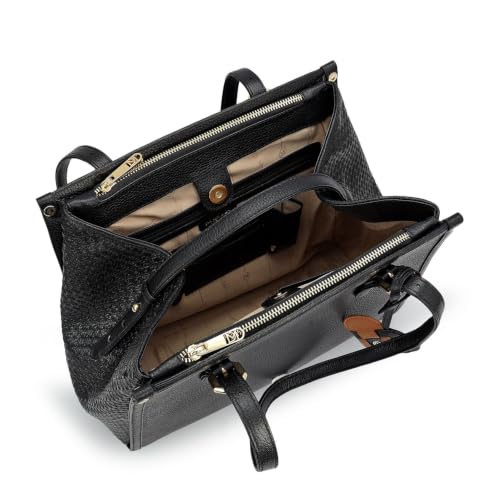 Da Milano Leather Satchel Bag for Women - Black (LB-02310)