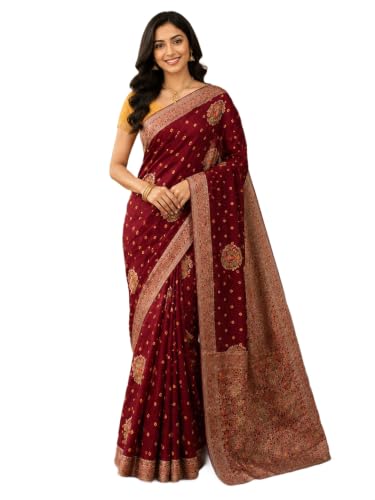 Chugali Sarees Women's Wine Bandhej