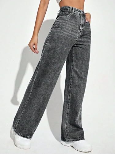 KOTTY Trendy Women Baggy Fit Jeans High Rise Wide Leg Cotton Blend-X2_KTTLADIESJEANS847M