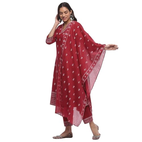 Rangriti Women Red Cotton Dupatta_FREE SIZE