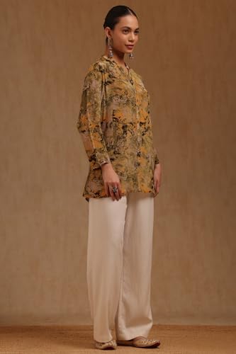 Soch Womens Olive Crepe Abstract Print Tunic