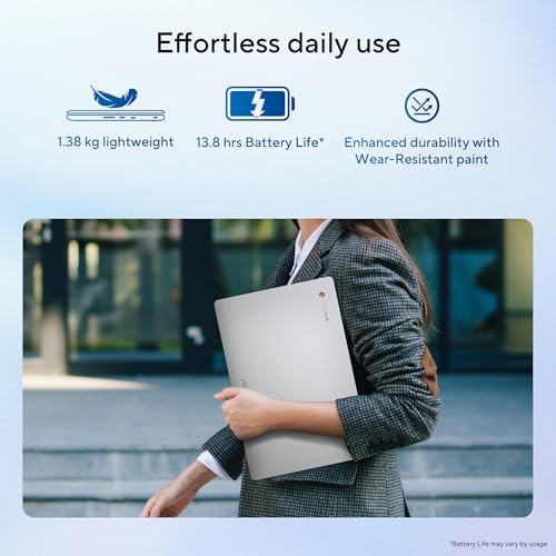 ASUS Chromebook CX1405 (2025), Intel Core 3-N355, 8GB RAM, 128GB SSD, FHD 14"(35.56cm), Chrome OS, Pure Grey, 1.38Kg, CX1405CTA-S60724, Intel UHD Graphics, 42WHrs, Thin & Light Laptop