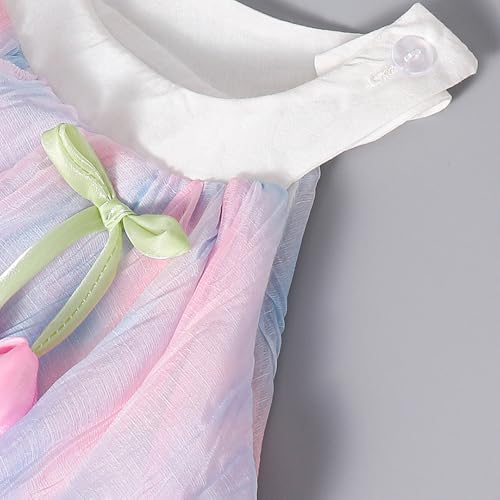 Hopscotch Girls Sleeveless Pink Watercolor Magic Bodysuit For Ages (9-12 Months)
