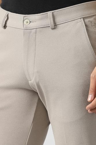 Men Beige Textured Trousers