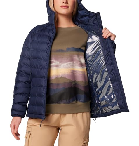 Columbia Womens Powder Lite II Hooded Jacket, Collegiate Navy, M