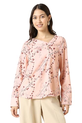 Women Pink Print Formal Top