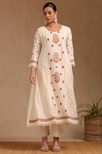 Soch Women's Cotton Salwar Suit Set (EWS5CD21992_Off White