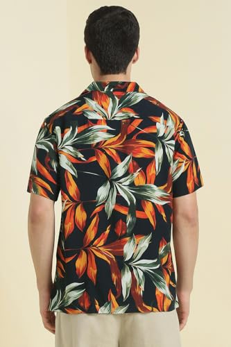 Allen Solly Men Black Print Half Sleeves Casual Shirts