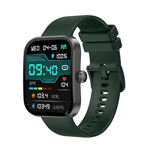 Fastrack Revoltt FS3 Smartwatch with 2.01" TFT Display, Bluetooth Calling, Functional Crown, 24/7 Health Suite, Heart Rate Monitor, SPO₂ & Sleep Tracking, Alarm, IP68 Water Resistant - Dark Green