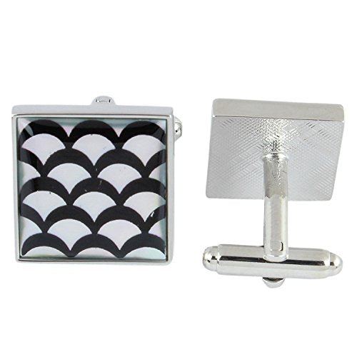 Peluche Printed Natural Mother of Pearl Stone (Semi-Precious) Cufflinks for Men