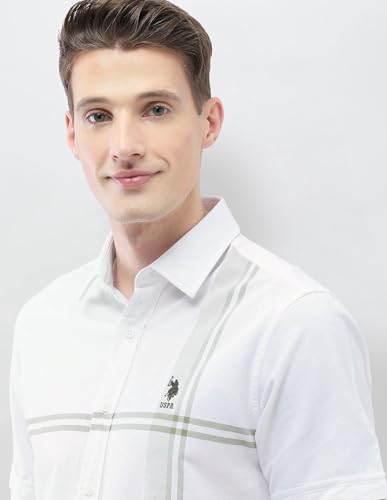 U.S.Polo Association Men's Casa De Campo Regular Fit Shirt (USSHT3280H_Green_40)