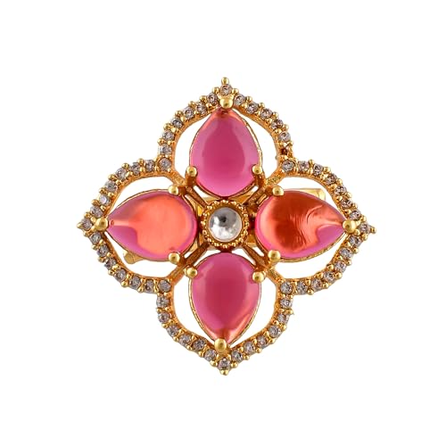 VOYLLA Heer Ashmaira Ring|Statement Ring For Women|American Diamond|Party Wear|Wedding|