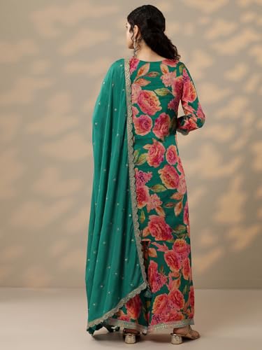 Libas Printed Silk blend Straight-fit Kurta Set for Women (51825XL)