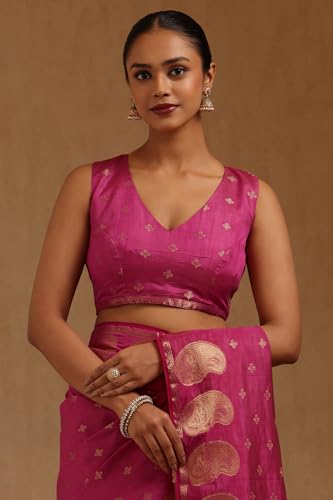Soch Womens Fuchsia Art Silk Zari Woven Saree