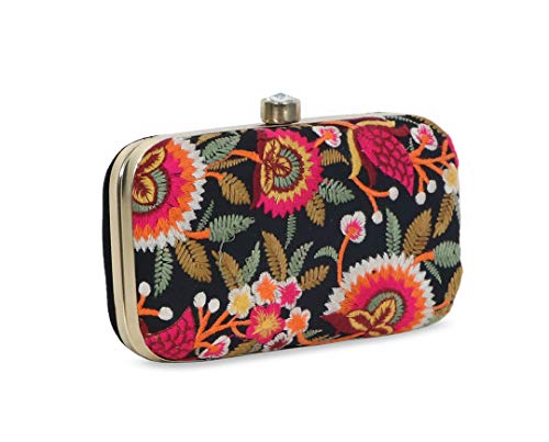 DUCHESS Women's & Girls Black Multi Box Clutches