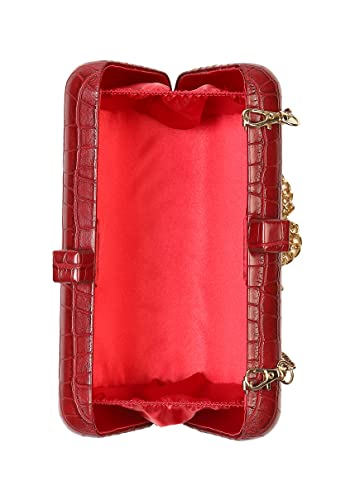 Satya Paul Maroon Pu Leather Clutch for Women