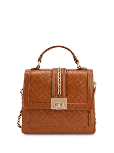Symbol Premium Women's Satchel Hand Bag crafted from Imported PU | Stylish | Ladies Purse (SP-SS25-CARL-BAG-05_Brown_Free Size)