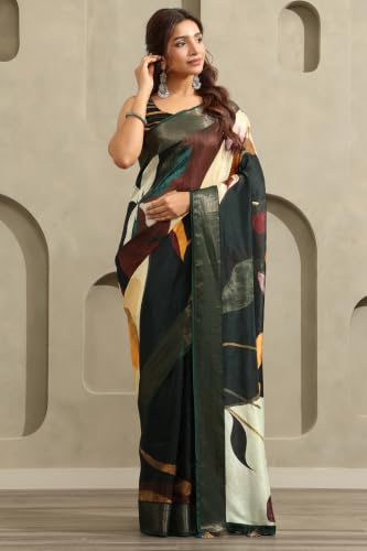 Soch Womens Multicolour Viscose Botanical Printed Saree