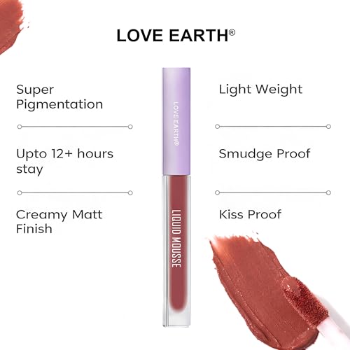 Love Earth Liquid Mousse Lipstick 3.O Matte Finish Combo Kit | Lightweight, Non-Sticky, Non-Drying,Transferproof, Waterproof Lipstick Set | Multicolor Mini Liquid Lipstick - (2Ml X 9) 18Ml