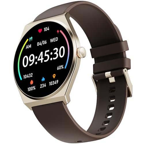 Fire-Boltt Phoenix Nova Smartwatch 1.43” Slim Super AMOLED Display, 466x466 Pixel Always-On Display, Bluetooth Calling, Health Tracker for Men & Women Earth Brown
