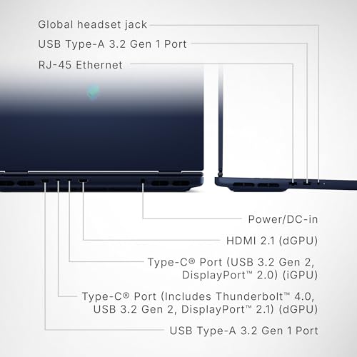 Alienware 16X Aurora Gaming Laptop, AI Enabled Intel Core Ultra9 HX Processor, 32GB DDR5, 1TB SSD, NVIDIA GeForce RTX 5070, 8GB GDDR7, 16" QHD+ 240Hz Display, Backlit KB, Interstellar Indigo, 2.66kg