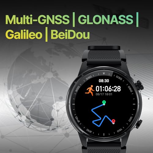 CULT Sprint Running smartwatch with Built-in Turbo Track GPS, Multi-GNSS, GLONASS, Galileo & Beidou, 1.43” AMOLED Display, Compass, Strava, Health Tracking, Bluetooth Calling