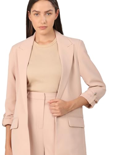 VERO MODA Womens Solid Single Breasted Blazer Cameo Rose