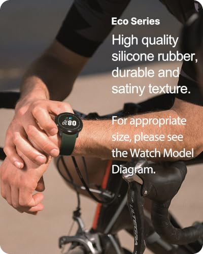 Fullmosa 20mm No‑Gap Curved Silicone Watch Strap (Army Green) | [No Watch] Premium Watch Band for Samsung Galaxy Watch 7/6/5/4 40mm 44mm,Garmin Vivoactive,Noise ColorFit Ultra,boAt Vertex