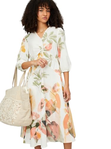 Max Kalki x Floral Print A-line Midi Dress(Multicolour_L)