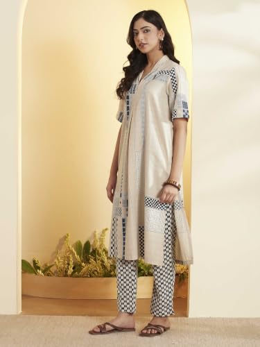 BIBA Cotton Printed A-Line Casual Kurta With Palazzo