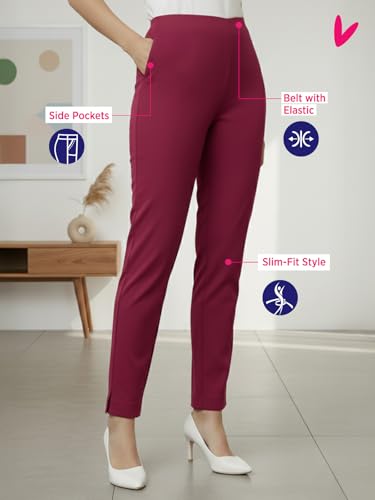 Lux Cozi PYNK Women’s Cotton Lycra Cigarette Pants_COZI_PYNK_CIGARETTEPANT_Rani_L_1PC