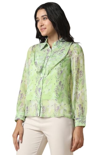 Allen Solly Women Green Print Long Sleeves Shirt