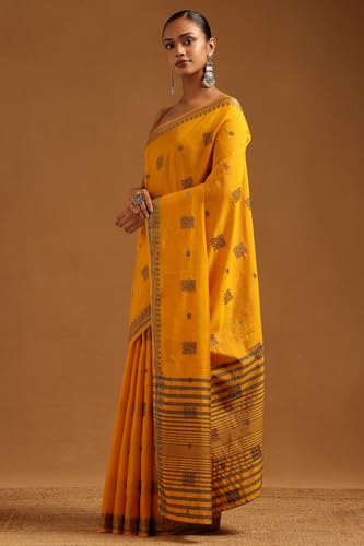 Soch Womens Yellow Art Silk Woven Design Saree