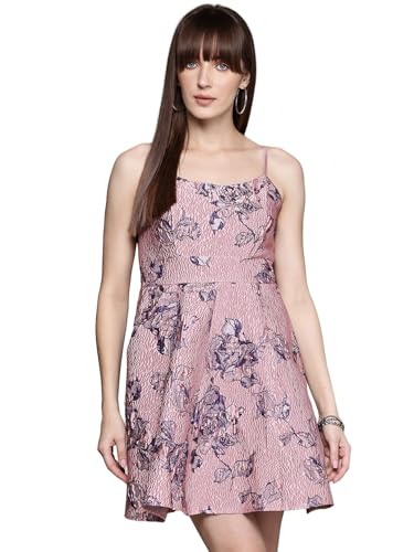 Label RITU KUMAR Pink Delilah Round Neck Short Dress