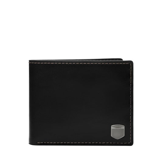 Fossil Men Leather Hayes Black Wallet Ml4647001