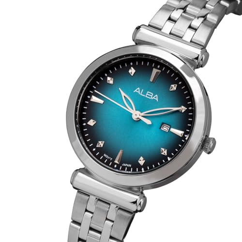 Alba AH7CQ1X1 Turquoise + Black Gradation Dial Women's Watch