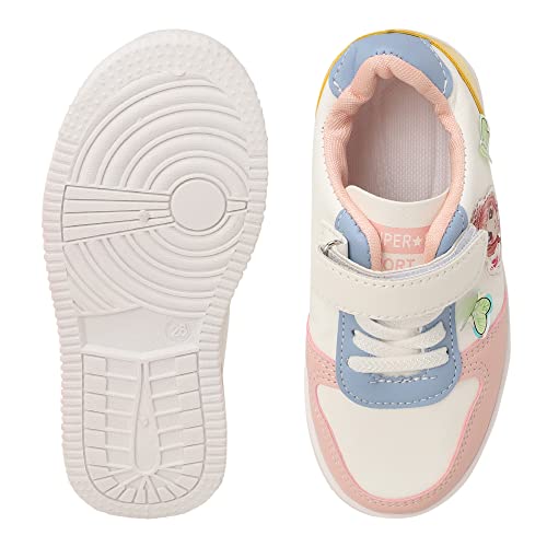 Hopscotch Girls PU Applique Sneakers in Pink Color, UK:1.5 (FAQ-4329120)