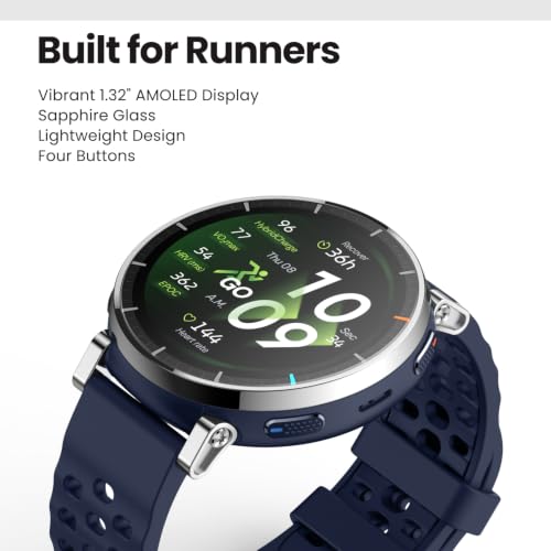 Amazfit Active 3 Premium GPS Running Smart Watch,1.32" AMOLED Sapphire Display,12-Day Battery,4GB Storage,Offline Maps,170+ Workout Modes,5 ATM,Heart Rate & Fitness Tracker,Android & iOS, Aero White