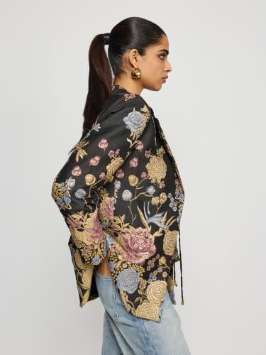 Label RITU KUMAR Women's Neoni Black Polyester Floral Jacket
