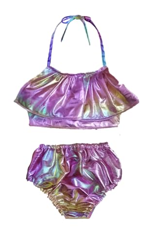HIBA CREATIONS Baby Girl Swimming Costume Rainbow Color Bikini with panty6-12 Months
