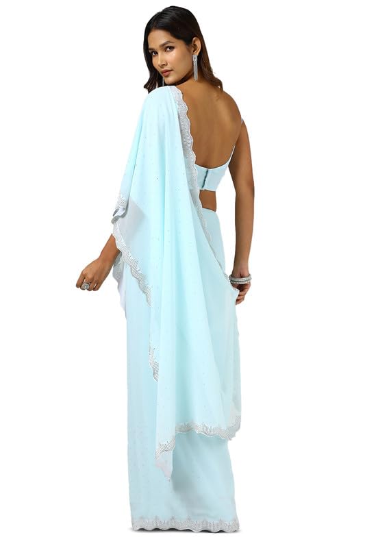 Soch Womens Powder Blue Georgette Saree