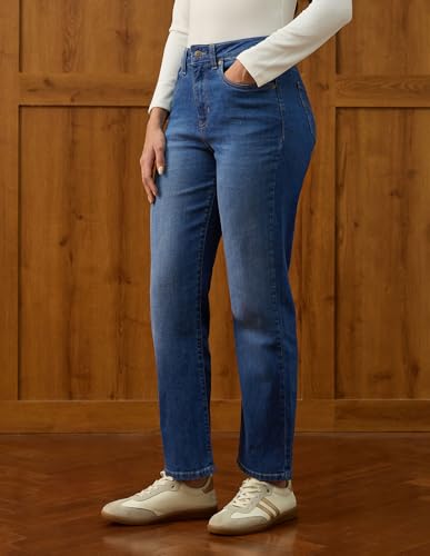 U.S. POLO ASSN. High Rise Straight Fit Jeans (UWAW25JEN447_Blue_26)
