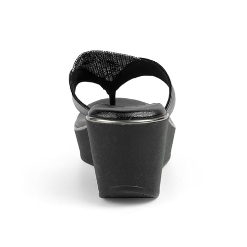 tresmode JOSH Black Women's Dress Wedge Sandals in Size 5 UK / 38 EU