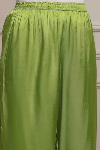 Biba Women's Cotton Kurta Set (SKDVRNSI30720AW25LIM_Lime Green